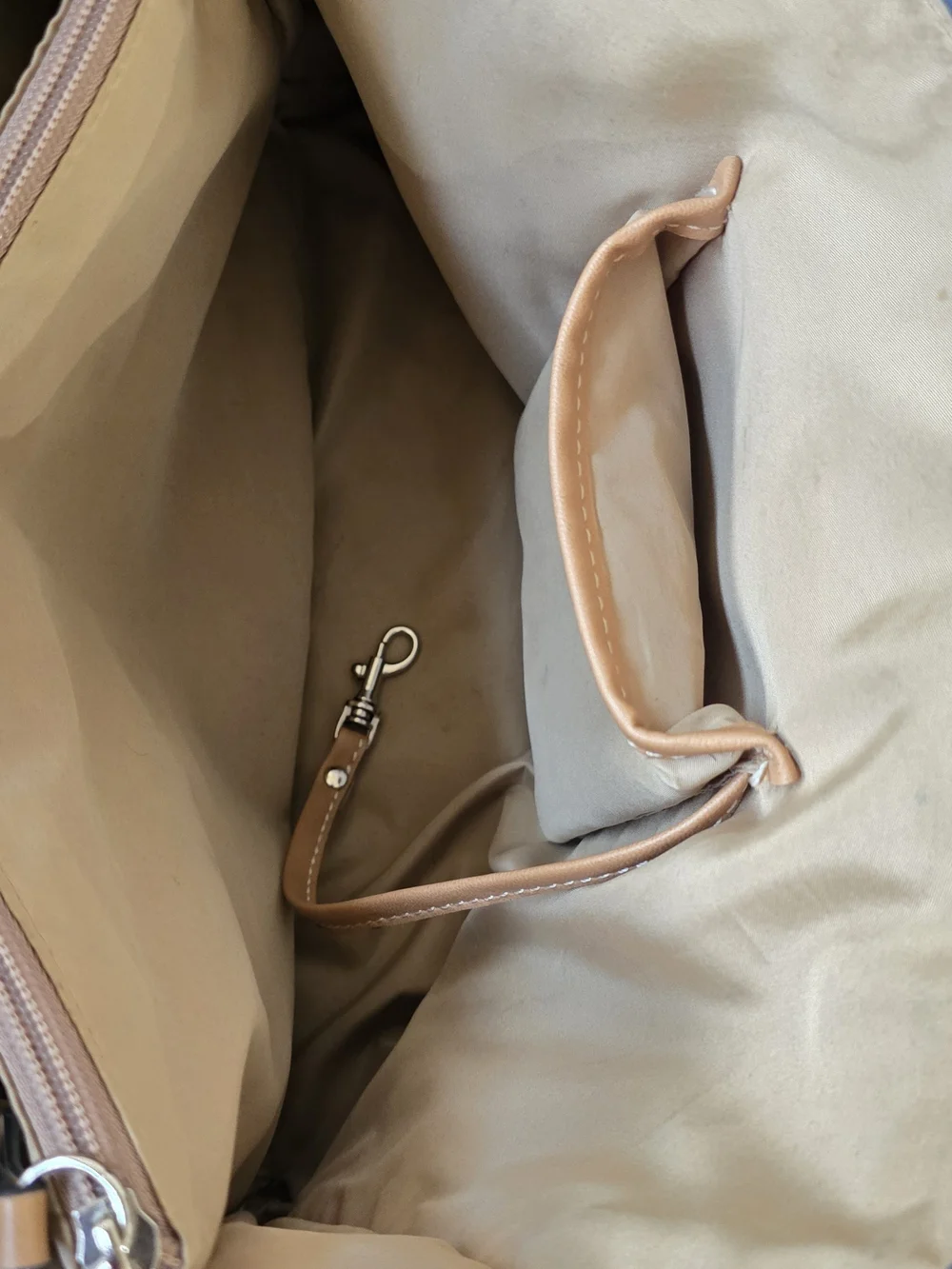 Gianni Bini Navy and Tan Saffiano Dome Satchel - Gianni Bini Handbag